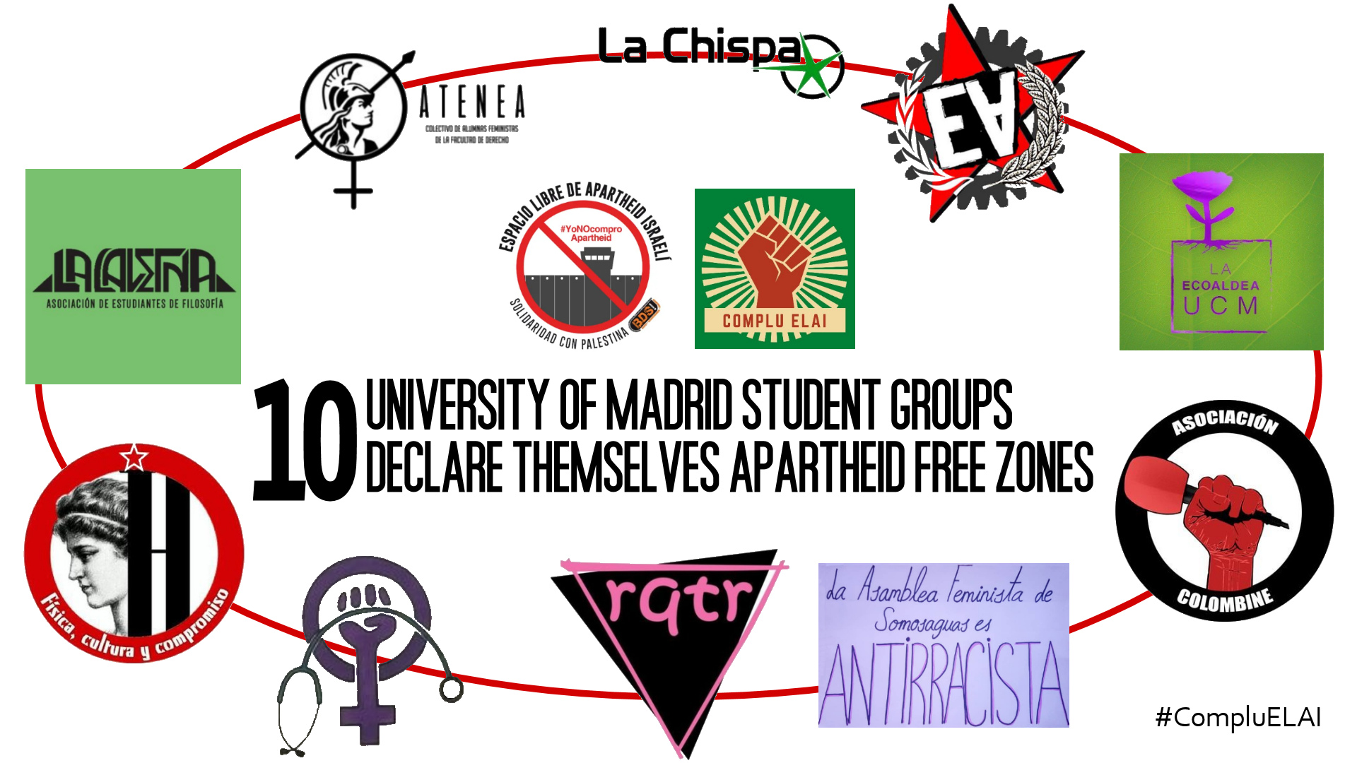 Ten Student Groups From University of Madrid Declare Themselves Apartheid Free Zones