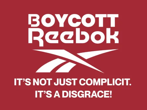 Reebok Bows to Israel’s Bullying, “Proudly” Continues Complicity in Israel’s Crimes Against Palestinians