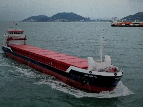 The Holger G is illegally transporting military materiel to Israel for use in its genocide against Palestinians. The cargo reportedly includes approximately 175 tonnes of 155 mm artillery ammunition, 125 tonnes of military-grade steel, and 140 tonnes of mortar bomb components.