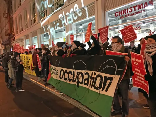 A view of the #DecolonizeThisPlace protest in front of the Artis offices off Broadway in Soho.jpg