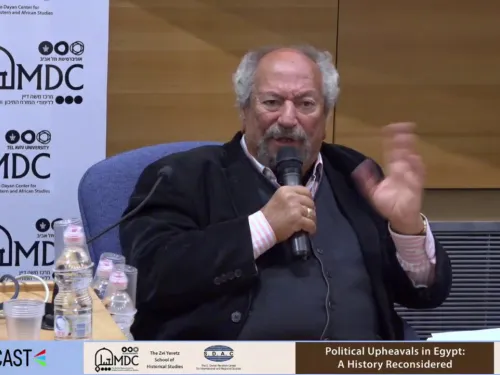 Saad Eddin Ibrahim speaking at Tel Aviv University