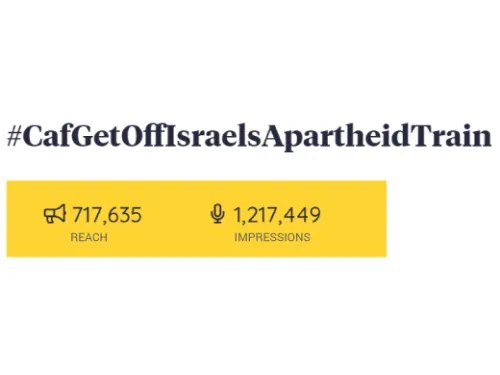 #CAFGetOffIsraelsApartheidTrain