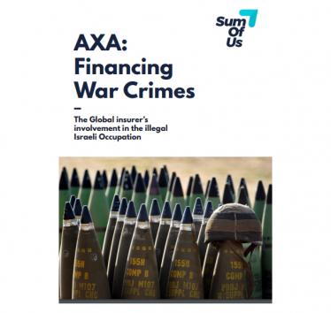 French Insurer AXA Complicit in Israel’s War Crimes