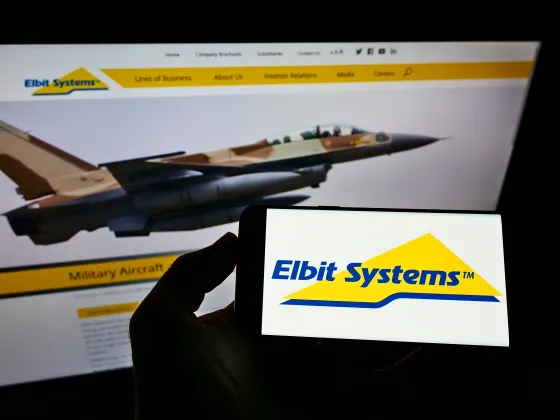 Picture of Elbit Systems logo and plane
