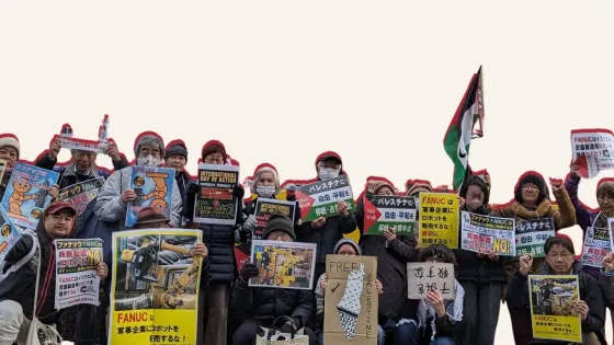 Activists protesting against FANUC 