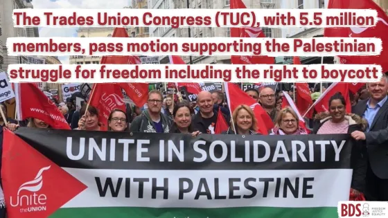 The Trade Union Congress (TUC), with 5.5 million members, pass motion supporting Palestine.jpg