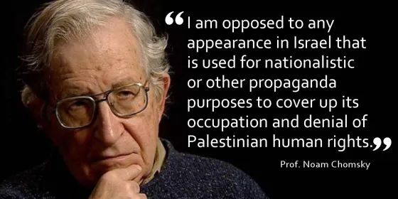 Prof. Noam Chomsky clarifies position on cultural boycott of Israel