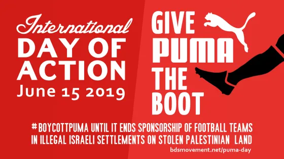 Give Puma the Boot: #BoycottPuma International Day of Action 15 June 2019